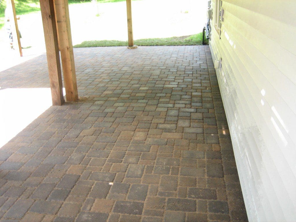 Cobble Paver Patio installed under Deck in Rosemount Pahl's