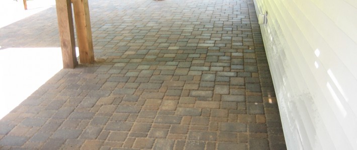 Borgert Cobble Paver Patio installed under Deck in Rosemount Borgert Cobble Series Pavers