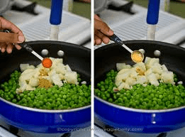 Cooked Potatoes & Peas