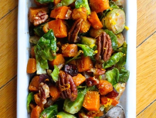 Orange Glazed Brussels Sprouts and Butternut Squash