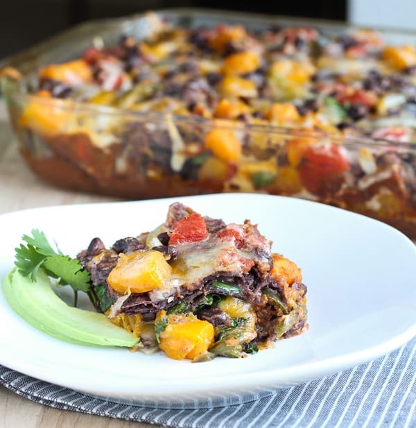 Roasted Butternut Squash Enchilada Casserole