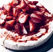 No-Bake White Chocolate Cheesecake with Strawberries