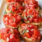 Bruschetta with Tomatoes, Cucumbers and Basil