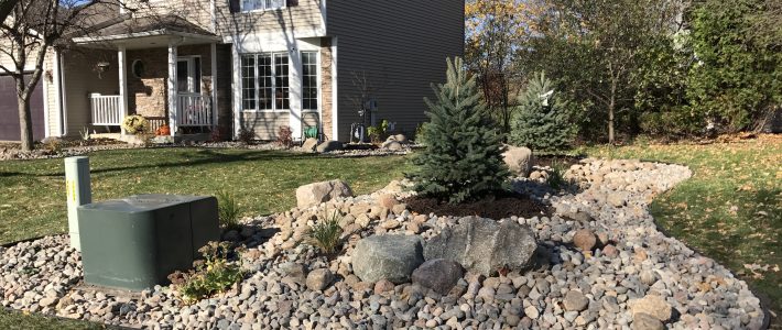 Utility Box Area Landscape in Rosemount Pahl's Landscape Installation Utility Area Rosemount