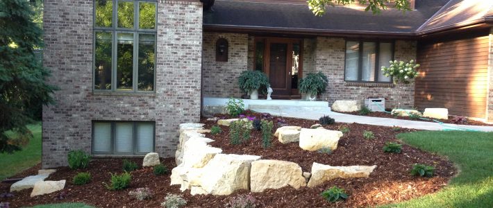 Limestone Outcroppings Lakeville Pahl's Landscape Installation Lakeville