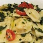 Sauteed Kale and Mushrooms with Ravioli