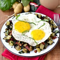 Crispy Kale, Bacon and Basil Farmer’s Market Hash