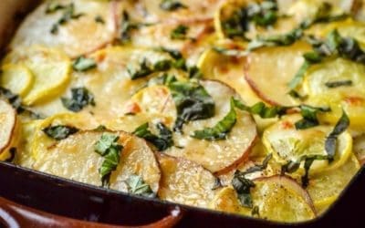 Potato, Squash and Goat Cheese Gratin