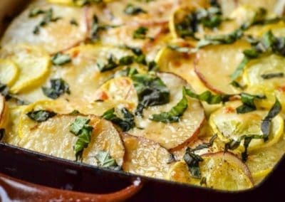 Potato, Squash and Goat Cheese Gratin