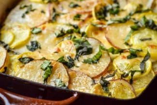 Potato, Squash and Goat Cheese Gratin