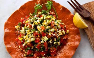 Fresh Sweet Corn, Cucumber and Tomato Salad