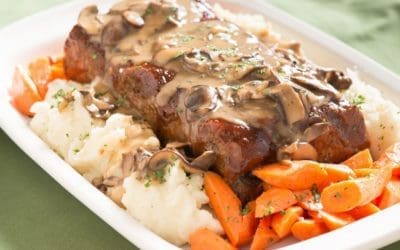 Personal Meatloaf with Maitake Mushroom Gravy