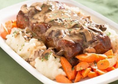 Personal Meatloaf with Maitake Mushroom Gravy