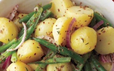 Potato Salad with Purple (or Green) Beans and Salsa Verde