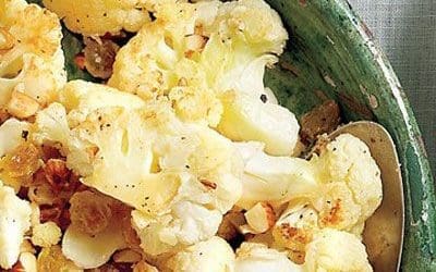 Roasted Cauliflower with Almonds and Golden Raisins