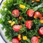 Kale, Cherry Tomato and Bacon Salad with Hot Bacon Dressing