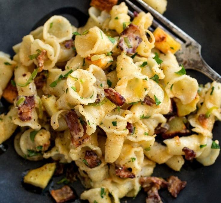 Pasta with Parsnips and Bacon