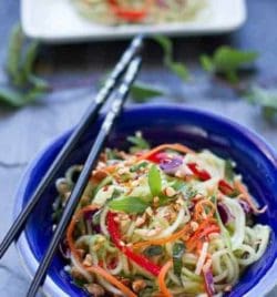 Asian Zucchini Cucumber Noodle Salad