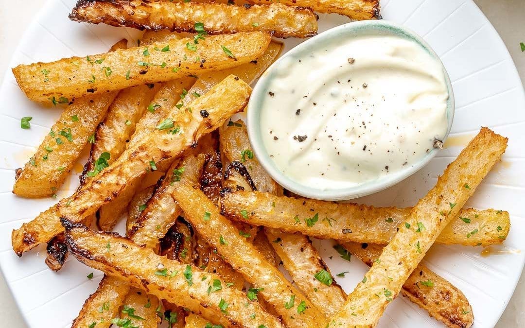 Kohlrabi Home Fries with Thyme Aioli