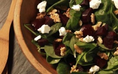 Roasted Beet Salad with Walnuts, Goat Cheese and Honey-Dijon Vinaigrette