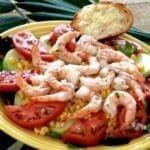 Layered Shrimp Salad with Parmesan Crostini