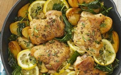 Sheet Pan Lemony Chicken with Potatoes and Kale