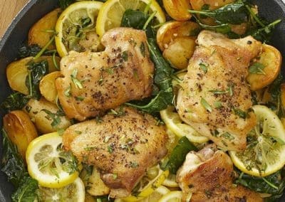 Sheet Pan Lemony Chicken with Potatoes and Kale