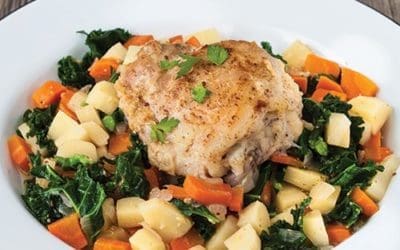 Apple Cider-Braised Chicken with Parsnips and Kale