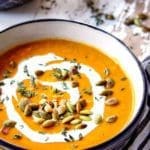 Chipotle-Squash Soup with Fresh Rosemary and Toasted Pumpkin Seeds