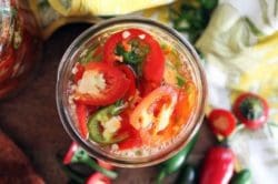 Pickled Farm-Stand Tomatoes with Jalapenos