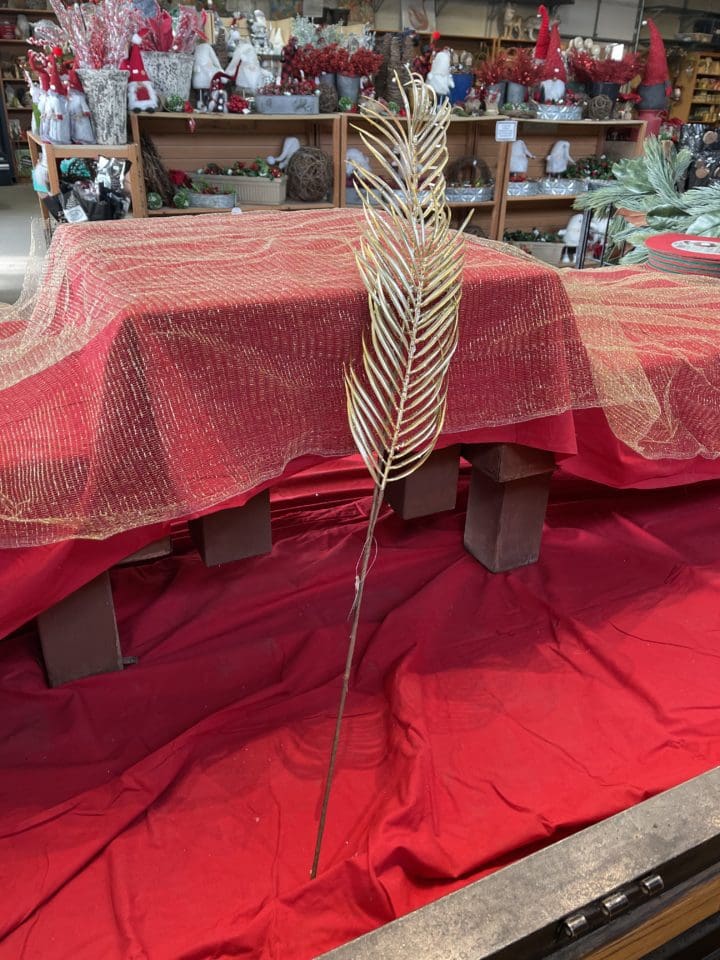 35" Gold Palm Leaf Branch