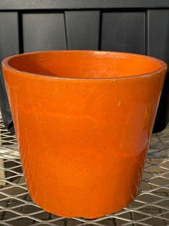 Ceramic Pot Orange Smooth
