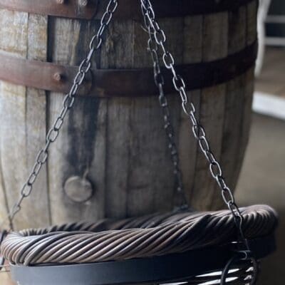 14" Resin Wicker Hanging Basket