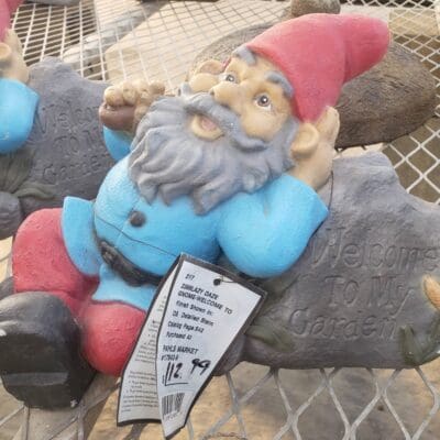 Gnome Statue Stained Welcome To