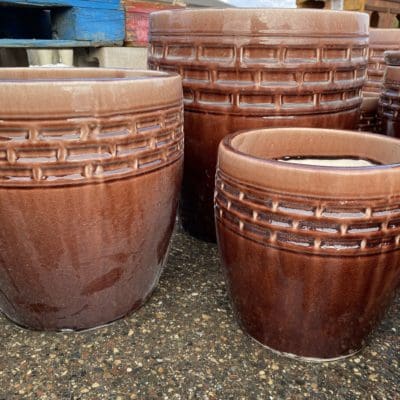 18 Inch Abbey Planter Red Brown