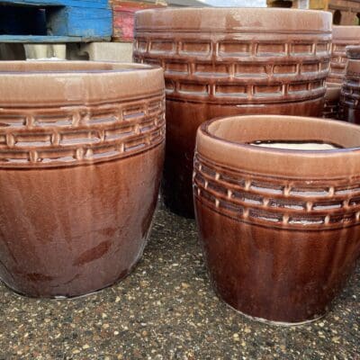 18 Inch Abbey Planter Red Brown