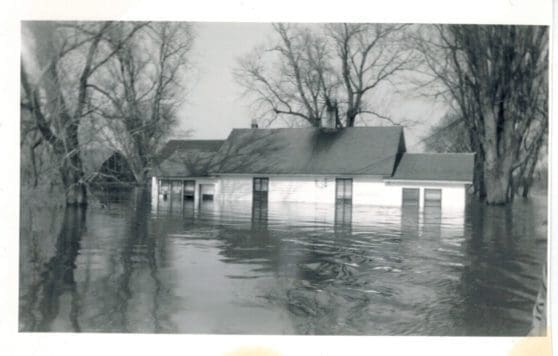Flooded Bloomington farm house