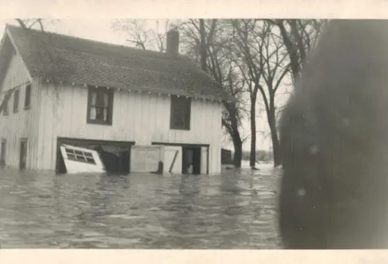 Flooded gun club in Bloomington river bottoms