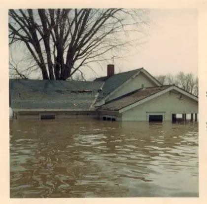 Flooded Bloomington farm house