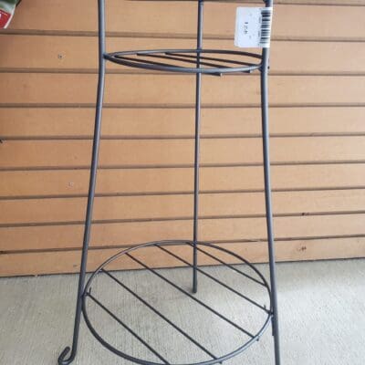 PLANT STAND TWO TIER PEWTER 30"