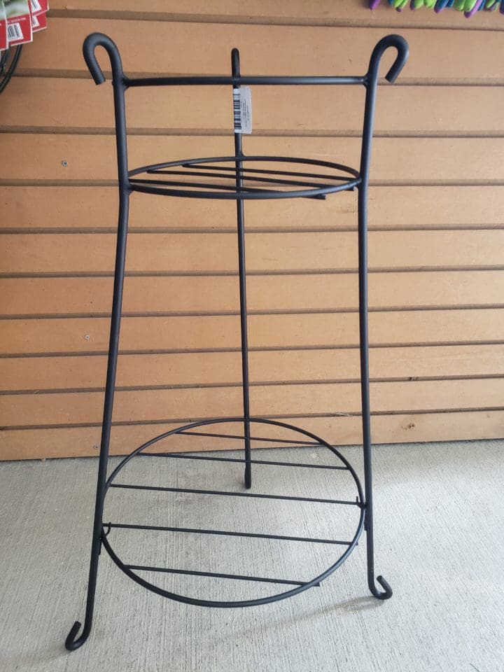 PLANT STAND 2 TIER ROUND BLACK 30"