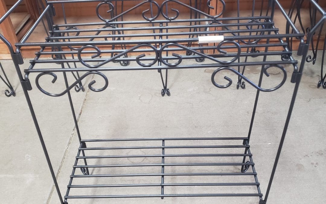 PLANT STAND RECTANGLE 2 TIER BLACK