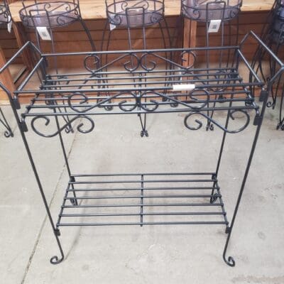 PLANT STAND RECTANGLE 2 TIER BLACK