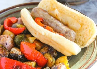 Sheet Pan Dinner with Bratwurst and Roasted Vegetables