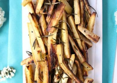 Grilled Rosemary Parsnip Fries with Easy Garlic Aioli