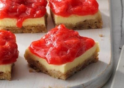 Strawberry Rhubarb Cheesecake Bars