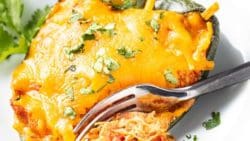 Keto Stuffed Poblano Peppers with Chicken and Cheese