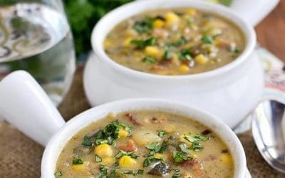 Roasted Poblano, Sweet Corn and Potato Soup