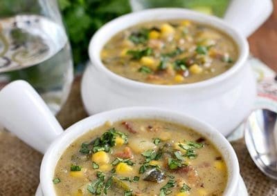 Roasted Poblano, Sweet Corn and Potato Soup