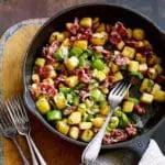 Rutabaga Hash with Cabbage, Bacon and Leeks